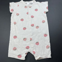 Load image into Gallery viewer, Girls H&amp;M, cotton romper, strawberries, FUC, size 1,  