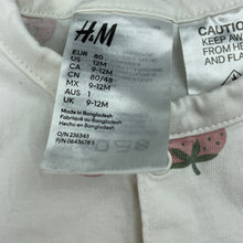 Load image into Gallery viewer, Girls H&amp;M, cotton romper, strawberries, FUC, size 1,  