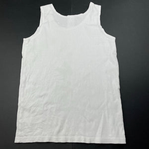 Boys Anko, white cotton singlet top, FUC, size 8-10,  