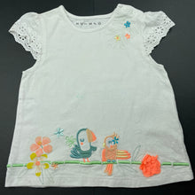 Load image into Gallery viewer, Girls Nutmeg, embroidered broderie trim t-shirt / top, FUC, size 0,  