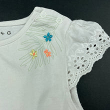 Load image into Gallery viewer, Girls Nutmeg, embroidered broderie trim t-shirt / top, FUC, size 0,  