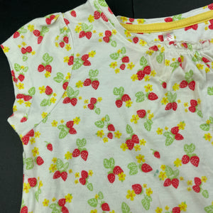 Girls Mothercare, cotton t-shirt / top, strawberries, FUC, size 3-4,  