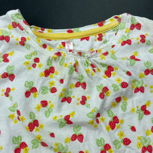 Girls Mothercare, cotton t-shirt / top, strawberries, FUC, size 3-4,  