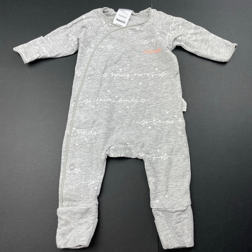 unisex Bonds, stretchy cozysuit coverall / romper, GUC, size 00000,  