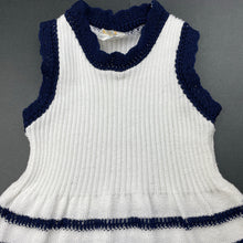 Load image into Gallery viewer, Girls Meritas, vintage navy &amp; white knit dress, FUC, size 0, L: 36cm