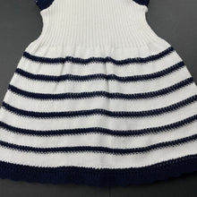 Load image into Gallery viewer, Girls Meritas, vintage navy &amp; white knit dress, FUC, size 0, L: 36cm