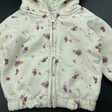 Load image into Gallery viewer, Girls Mango, floral fleece lined zip hoodie sweater, FUC, size 0,  