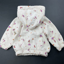 Load image into Gallery viewer, Girls Mango, floral fleece lined zip hoodie sweater, FUC, size 0,  