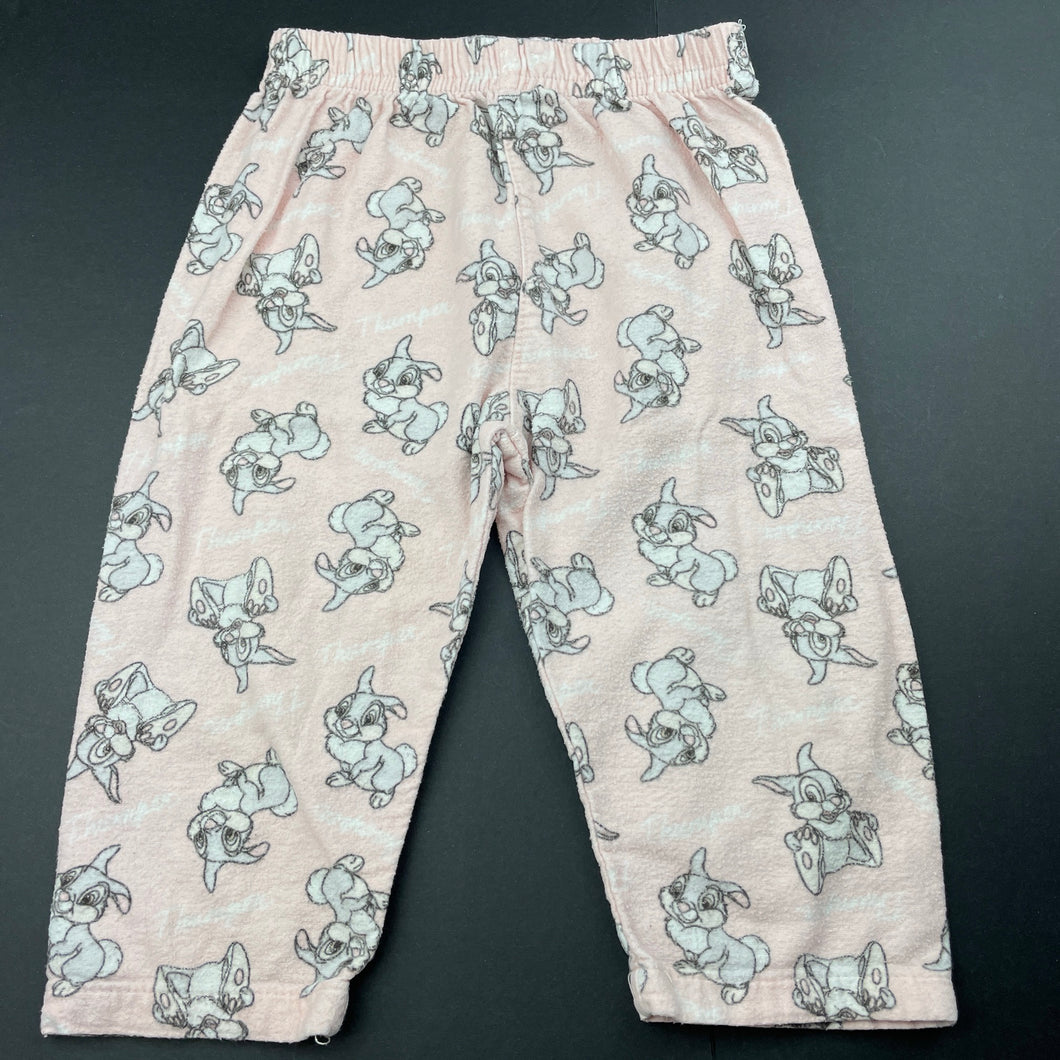 Girls DIsney, Bambi Thumper flannel cotton pyjama pants, GUC, size 1,  