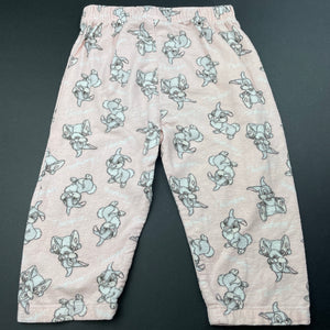 Girls DIsney, Bambi Thumper flannel cotton pyjama pants, GUC, size 1,  