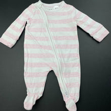 Load image into Gallery viewer, Girls Cotton On, striped stretchy zip coverall / romper, GUC, size 0000,  