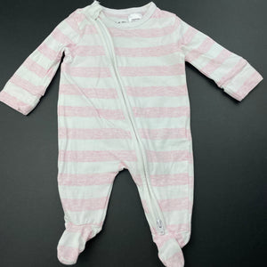 Girls Cotton On, striped stretchy zip coverall / romper, GUC, size 0000,  