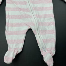 Load image into Gallery viewer, Girls Cotton On, striped stretchy zip coverall / romper, GUC, size 0000,  