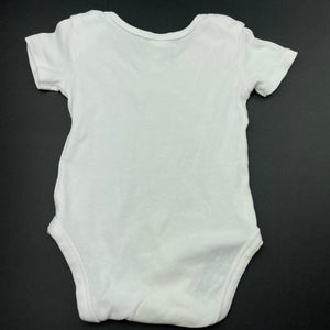 unisex Anko, white cotton bodysuit / romper, FUC, size 00,  