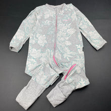 Load image into Gallery viewer, Girls Bonds, zip wondersuit / zippy / romper, wash fade &amp; marks on feet, FUC, size 2,  