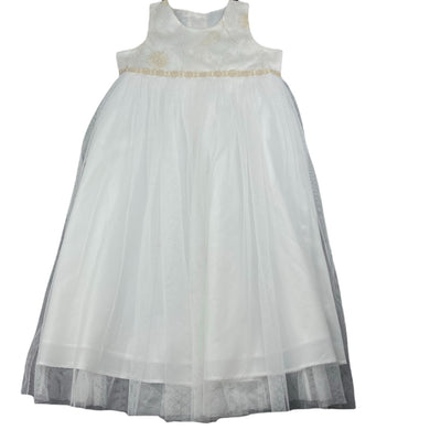 Girls BIANNE, embroidered tulle formal / flower girl dress, FUC, size 5, L: 72cm