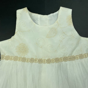 Girls BIANNE, embroidered tulle formal / flower girl dress, FUC, size 5, L: 72cm
