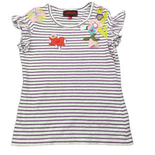 Load image into Gallery viewer, Girls Catamini, striped stretchy t-shirt / top, FUC, size 5,  