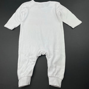 unisex Dymples, white cotton romper, dad, FUC, size 00,  