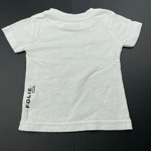 Load image into Gallery viewer, Boys FOLIE KIDS, white cotton t-shirt / top, FUC, size 6 months,  