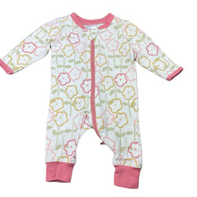 Load image into Gallery viewer, Girls Anko, stretchy floral zip romper, EUC, size 0000,  