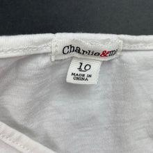 Load image into Gallery viewer, Girls Charlie &amp; Me, cotton long sleeve peplum top, light marks, FUC, size 10,  