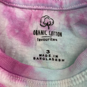 Girls Favourites, tie dyed organic cotton singlet / tank top, FUC, size 3,  