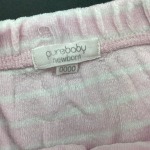 Girls purebaby, organic cotton footed leggings / bottoms, GUC, size 0000,  