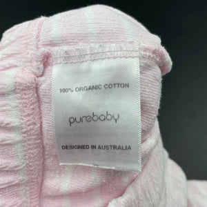 Girls purebaby, organic cotton footed leggings / bottoms, GUC, size 0000,  