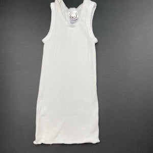 unisex Target, white ribbed cotton singlet top, EUC, size 00,  