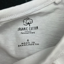 Load image into Gallery viewer, unisex Favourites, white organic cotton long sleeve top, GUC, size 6,  