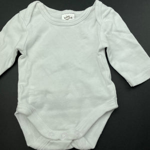 unisex Baby Berry, white cotton bodysuit / romper, GUC, size 0000,  