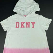 Load image into Gallery viewer, Girls DKNY, cotton hooded t-shirt dress, GUC, size 6, L: 60cm