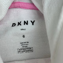 Load image into Gallery viewer, Girls DKNY, cotton hooded t-shirt dress, GUC, size 6, L: 60cm
