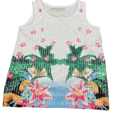 Girls JEANSWEST Jnr, embellished cotton singlet / tank top, EUC, size 0,  