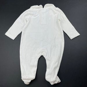 unisex Just Hatch, embroidered cotton coverall / romper, EUC, size 0000,  