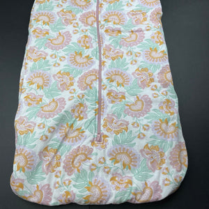 Girls Baby Baby, wadded floral sleeping bag, L: 90cm, EUC, size 3,  