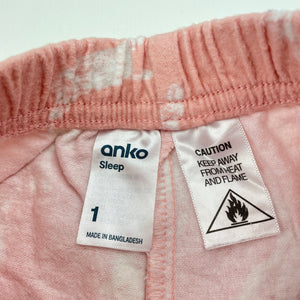 Girls Anko, flannel cotton winter pyjama pants / bottoms, GUC, size 1,  
