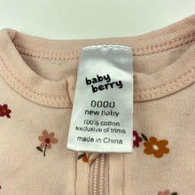 Load image into Gallery viewer, Girls Baby Berry, floral cotton zip coverall / romper, GUC, size 0000,  