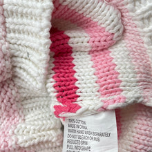 Load image into Gallery viewer, Girls Sprout, striped knitted cotton hooded cardigan / sweater, GUC, size 0,  