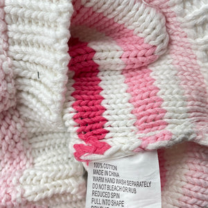 Girls Sprout, striped knitted cotton hooded cardigan / sweater, GUC, size 0,  