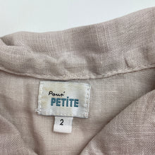 Load image into Gallery viewer, Girls Pour Petite, linen blend short sleeve shirt, GUC, size 2,  