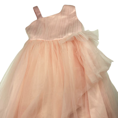 Girls lined, pink tulle party / formal dress, GUC, size 9, L: 98cm