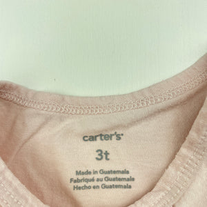 Girls Carters, pink cotton long sleeve top, FUC, size 3,  