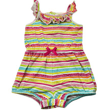Load image into Gallery viewer, Girls Ollies Place, colourful striped stretchy summer playsuit, FUC, size 1,  