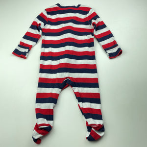 unisex Old Navy, striped cotton zip coverall / romper, EUC, size 00,  