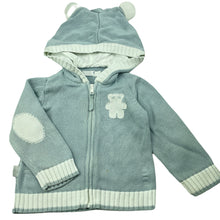 Load image into Gallery viewer, unisex Britt, knitted cotton zip hoodie sweater, marks lower front &amp; back left sleeve, FUC, size 0,  