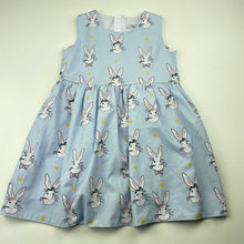 Load image into Gallery viewer, Girls Mevis, lined lightweight dress, rabbits, EUC, size 3, L: 48cm