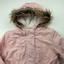 Load image into Gallery viewer, Girls Target, pink hooded jacket / coat, L: 55cm, GUC, size 7,  