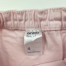 Load image into Gallery viewer, Girls Anko, pink stretch cotton skirt, elasticated, L: 25cm, GUC, size 4,  